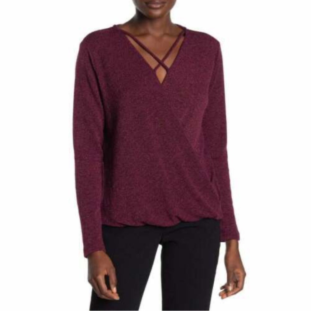 Pleione Chic Burgundy Pullover Sweater